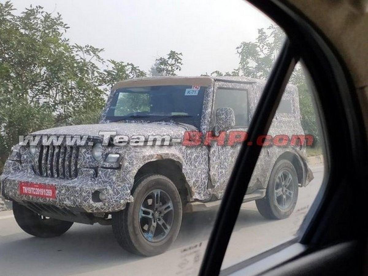 2020 mahindra thar spied front