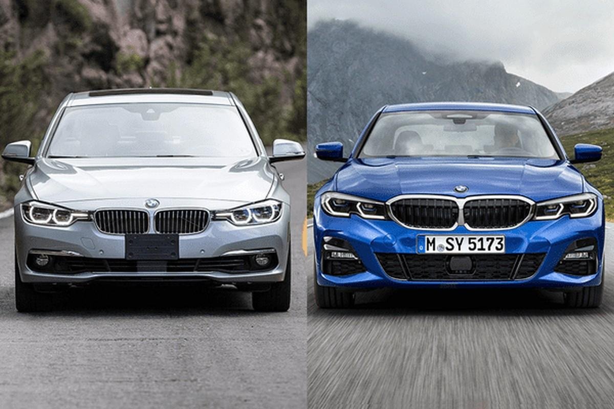 BMW 3 Series 2019 and 2018 side by side front look 