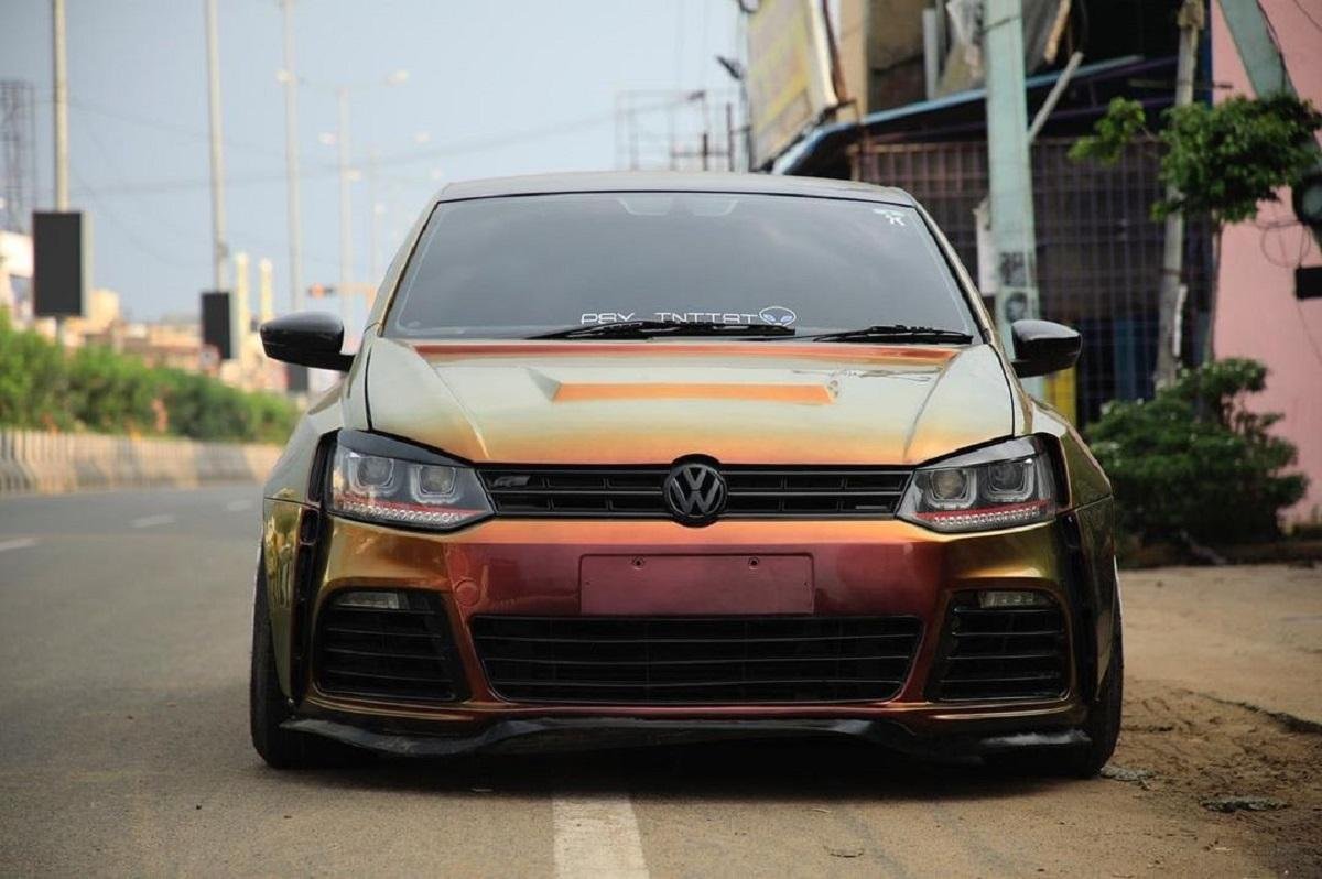 This Modified Volkswagen Polo GT Gets An Insane Paint Job And Wide Body Kit
