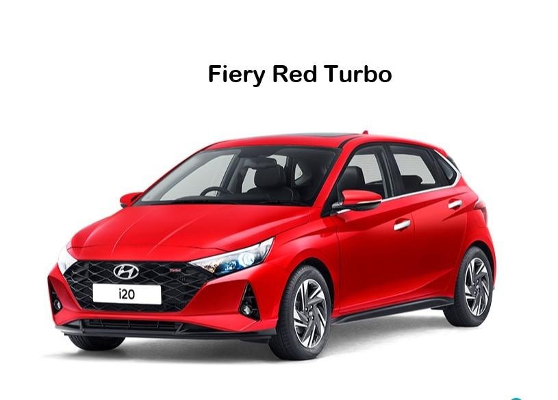 2021 Hyundai i20 fiery red turbo