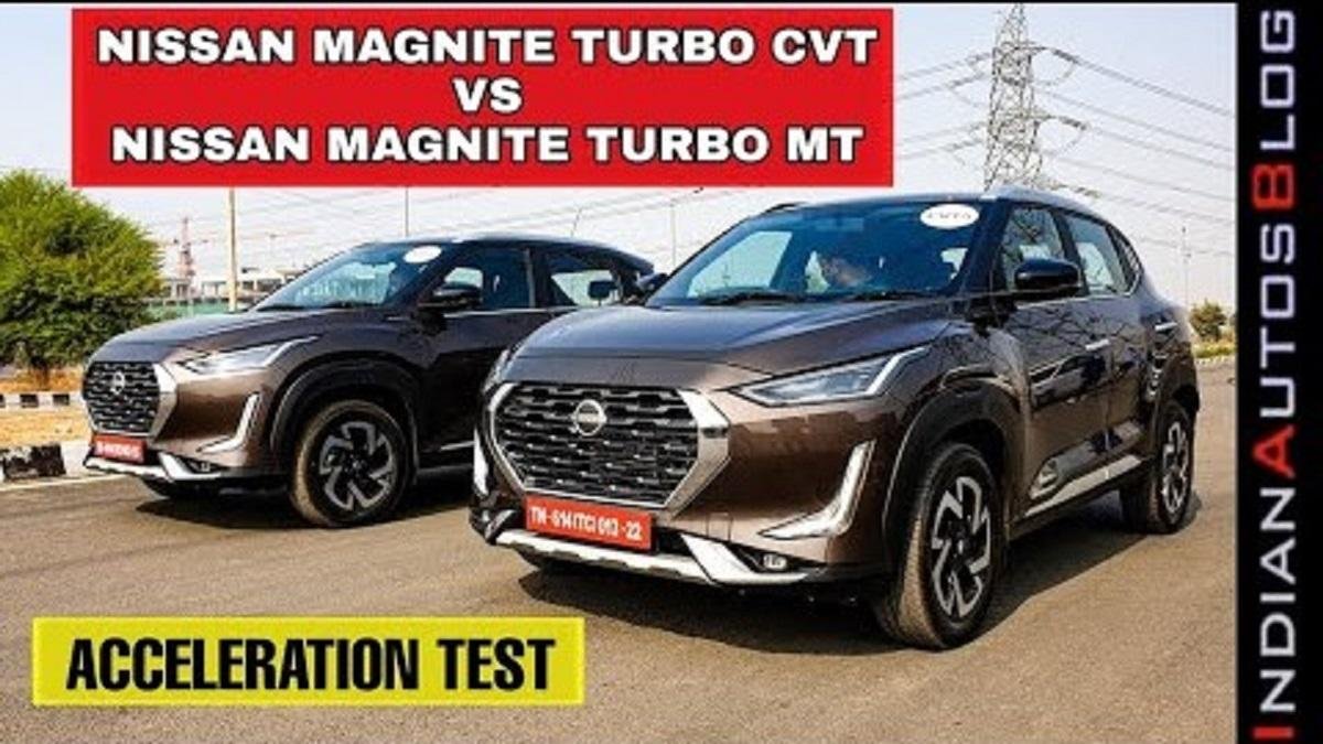Nissan Magnite Turbo-Petrol Manual Vs CVT, Acceleration Test - VIDEO