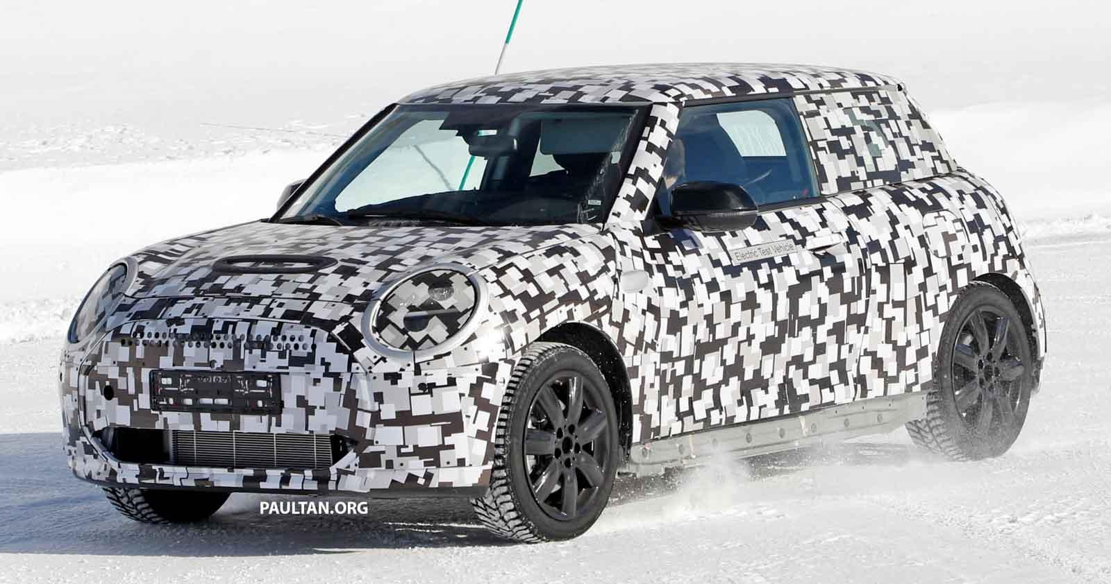 Next-Generation Mini Cooper Electric Caught Testing On Snow