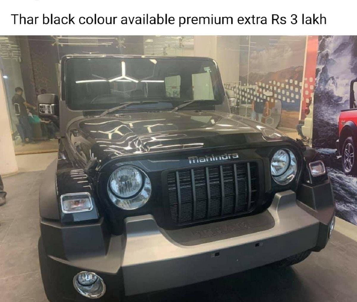 Dealers Charging Premium of Around Rs. 3 Lakh for Mahindra Thar Napoli Black