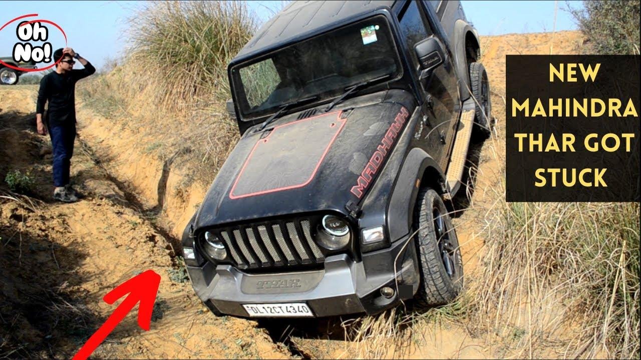2020 Mahindra Thar Gets Stuck While Off-Roading, Needs To Be Towed Out - VIDEO