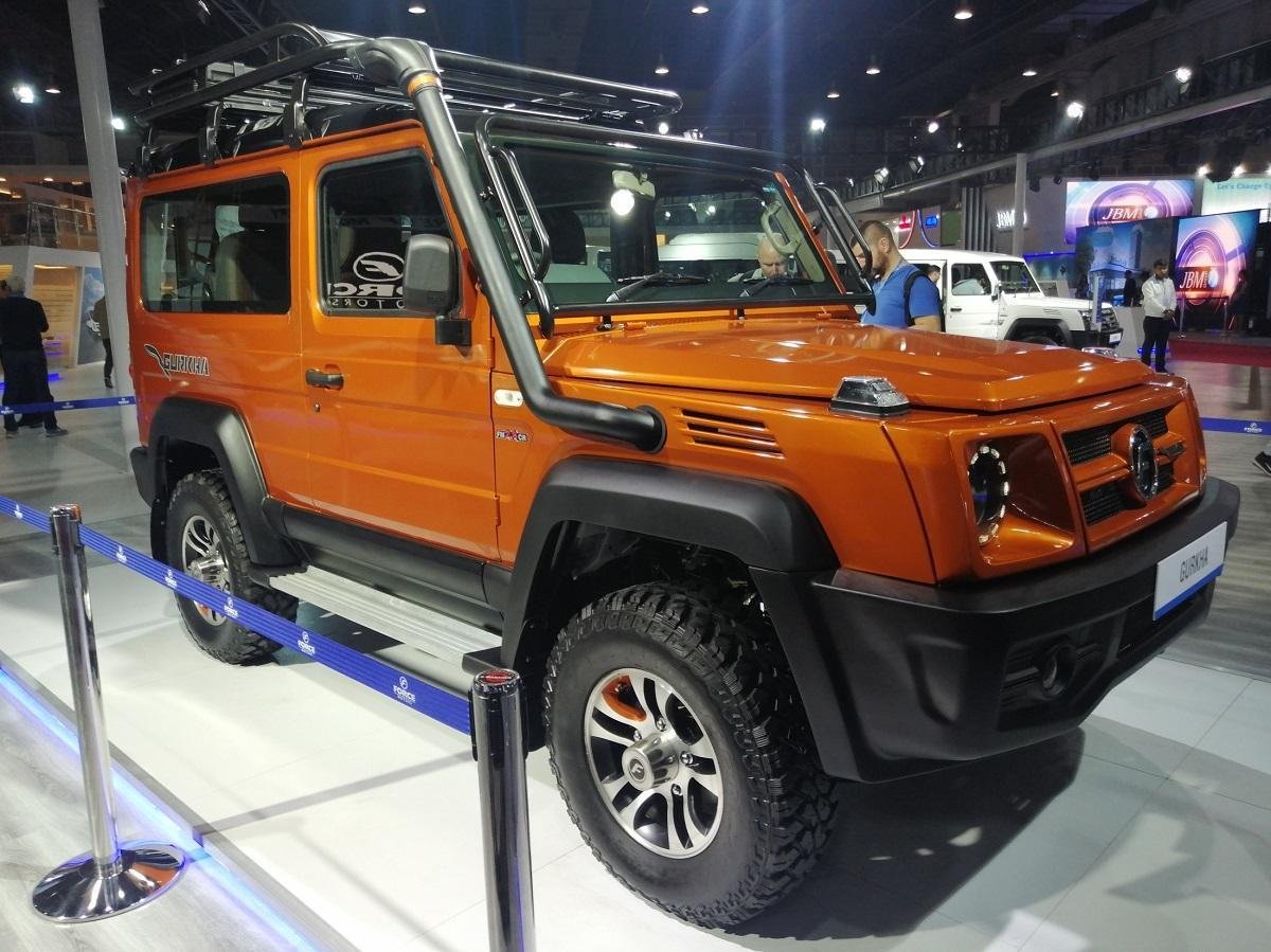 upcoming suv and muv cars in india - force gurkha front three quarters