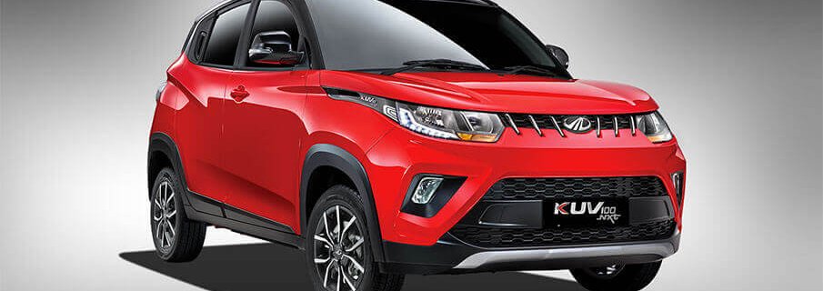 Mahindra KUV100 Exterior Front Look red color