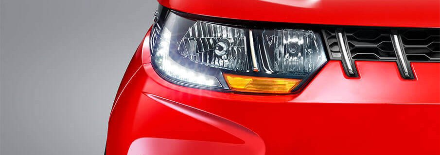 Mahindra KUV100 Exterior Front headlight red color