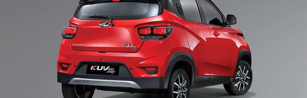 Mahindra KUV100 Exterior rear Look red color 