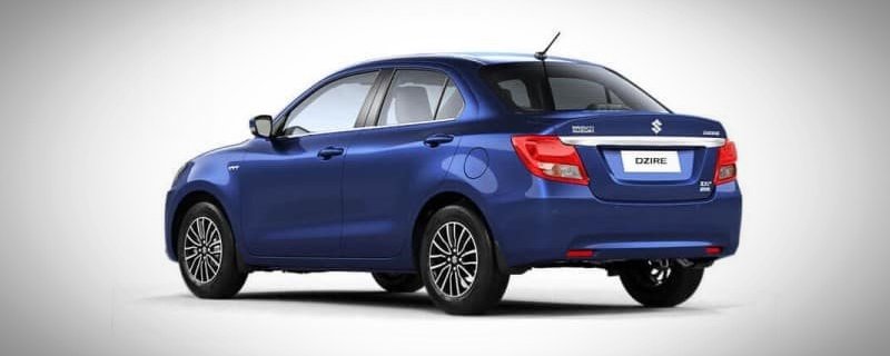 Maruti Suzuki Dzire 2019 rear Look blue color