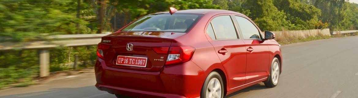 2018 Honda Amaze rear angle in action