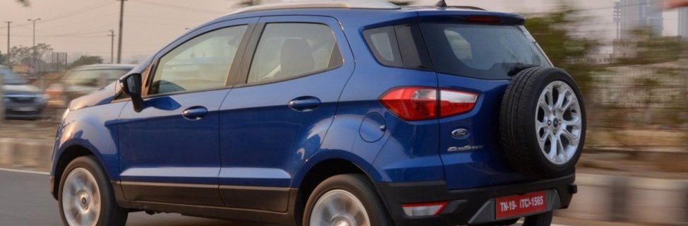 2017 Ford EcoSport petrol AT blue rear motion