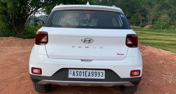 2019 hyundai venue rear angle white colour