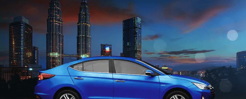 Hyundai elantra review blue side profile
