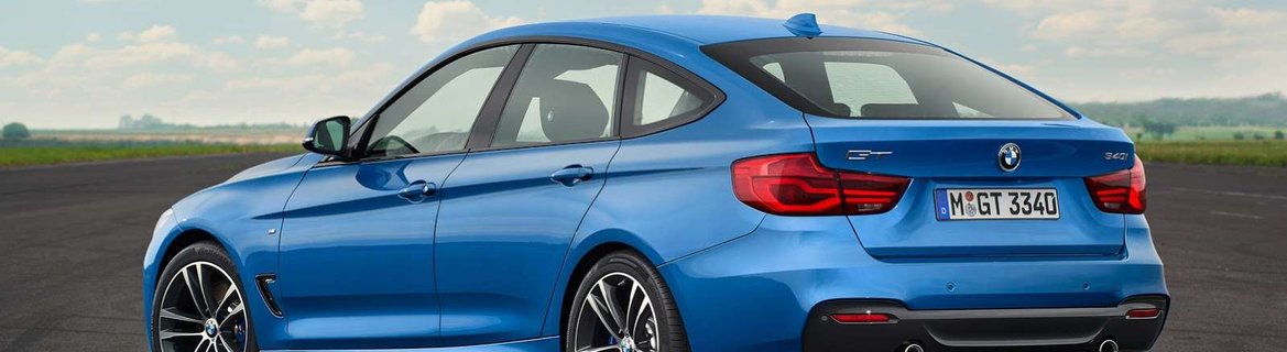 BMW 3 Series GT blue rear angle