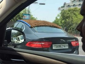 Jaguar XE Spotted Wearing A Thatched Roof Under The Scorching Sun