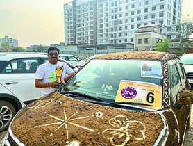 Maruti Ignis Covered in Cow Dung Wins a Competition