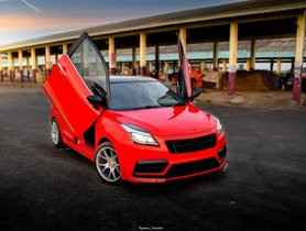 Here's a Modified Maruti Baleno with Lambo Doors