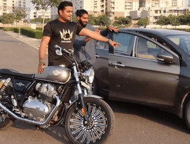 Royal Enfield Interceptor 650 and Maruti Ciaz Go Drag Racing