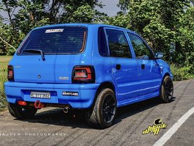 Here's a Modified Maruti Zen With Ford Mustang's Grabber Blue Paint and Many Other Mods