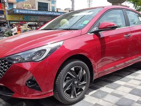 Real World Visuals of Hyundai Verna Facelift Surface, Looks Dashing in Red