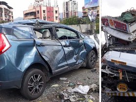 Mahindra Marazzo (4-star NCAP) Collides With Truck, Driver Safe