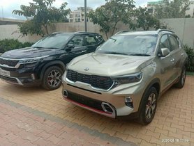 Kia Sonet Spotted Parked Alongside Seltos For First Time Ever