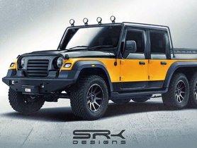 2020 Mahindra Thar Rendered To Become A Super BUTCH Pick-up Truck