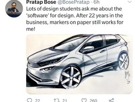 Design Maestro Pratap Bose Tweets a Neat Marker Rendering of Tata Altroz