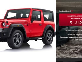First-ever Mahindra Thar Sold, Costs Almost as much as a Jeep Grand Cherokee SRT