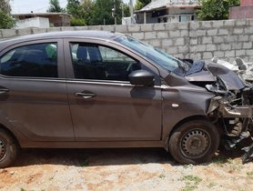 Tata Tiago (4-star NCAP) Involved in a High-Speed Crash, Keeps Everyone Safe