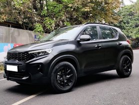 All-black Kia Sonet Looks Dope - Tata Harrier Dark Edition Inspired?