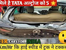 Tata Altroz (5-star NCAP) Rear-ended by High-speed Truck, All Passengers SAFE