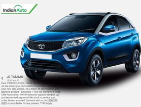Tata Nexon Buyer Gets FREE Extended Warranty & RSA Due to Delay in Delivery