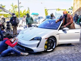 Dwayne 'The Rock' Johnson Realises He Can’t Fit in a Porsche Taycan