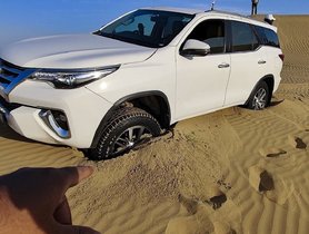 Watch Stuck Toyota Fortuner Recover Itself from Sand Dunes