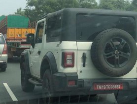 New-gen Mahindra Thar Spied in White Paint Scheme and Redesigned Hard-top