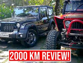2020 Mahindra Thar Owner Review After Completing 2,000 Kms