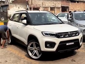 Modified Maruti Vitara Brezza Rides on Super Low-profile Tyres with 20-inch Rims