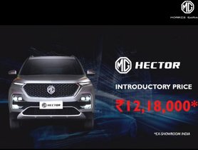 MG Hector Launched In India At Rs 12.18 Lakh