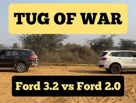 WATCH Ford Endeavour 2.0L vs Ford Endeavour 3.2L in Classic Tug of War Match