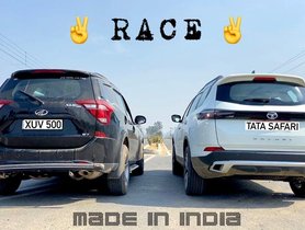 New Tata Safari Decisively Beats Mahindra XUV 500 In Drag Race - VIDEO