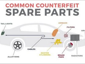 Find the best way to differentiate between the real and counterfeit car parts