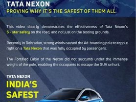 Tata Nexon Keeps Occupants Safe Even On Being Crushed By A Giant Hoarding