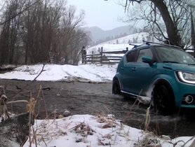 Check Out This Suzuki Ignis Crossing A River In Snowy Romania