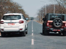 2020 Mahindra Thar Takes On Ford Endeavour In A Drag Race - VIDEO