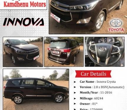 2016 Toyota Innova Crysta for sale at low price