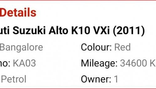 Maruti Suzuki Alto K10 2011 for sale