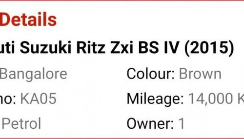 Maruti Ritz ZXi 2015 for sale