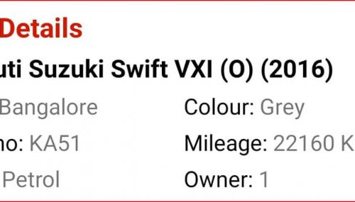 Maruti Swift VXI Optional 2016 for sale