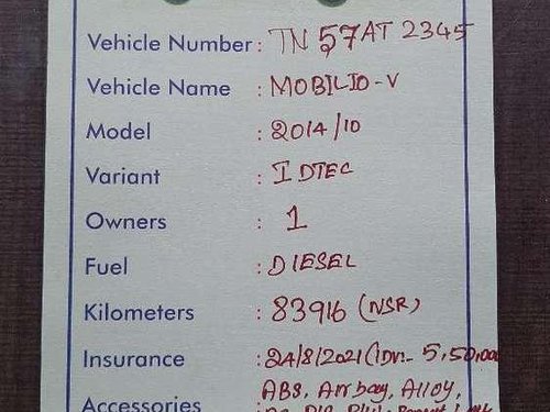 2014 Honda Mobilio V i-DTEC MT for sale in Erode